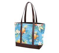 Tropical Ananas - 1800 - Grand sac à main en cuir délavé doux et durable pour femme
