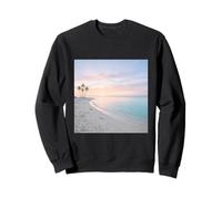 Tropical Beach Minimal Shoreline Pastel Paysage Sweatshirt