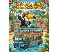 Tropical Birds Vacation Healing: A Coloring Book Journey: 50 Whimsical Tropical Bird Illustrations for Adult Coloring and Mindfulness