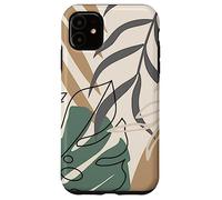 Tropical Botanical Beige Brown Exotic Minimalist Abstract Coque pour iPhone 11