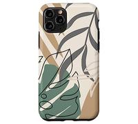 Tropical Botanical Beige Brown Exotic Minimalist Abstract Coque pour iPhone 11 Pro