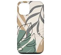Tropical Botanical Beige Brown Exotic Minimalist Abstract Coque pour iPhone 12/12 Pro