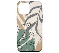 Tropical Botanical Beige Brown Exotic Minimalist Abstract Coque pour iPhone 12 Pro Max