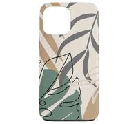 Tropical Botanical Beige Brown Exotic Minimalist Abstract Coque pour iPhone 13 Pro Max
