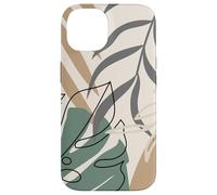 Tropical Botanical Beige Brown Exotic Minimalist Abstract Coque pour iPhone 14