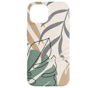 Tropical Botanical Beige Brown Exotic Minimalist Abstract Coque pour iPhone 15