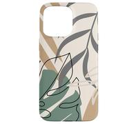 Tropical Botanical Beige Brown Exotic Minimalist Abstract Coque pour iPhone 15 Pro Max