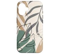 Tropical Botanical Beige Brown Exotic Minimalist Abstract Coque pour iPhone 16