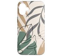 Tropical Botanical Beige Brown Exotic Minimalist Abstract Coque pour iPhone 16 Plus