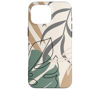 Tropical Botanical Beige Brown Exotic Minimalist Abstract Coque pour iPhone 16 Pro Max