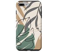 Tropical Botanical Beige Brown Exotic Minimalist Abstract Coque pour iPhone 7 Plus/8 Plus