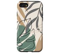 Tropical Botanical Beige Brown Exotic Minimalist Abstract Coque pour iPhone SE (2020) / 7/8