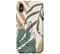 Tropical Botanical Beige Brown Exotic Minimalist Abstract Coque pour iPhone X/XS