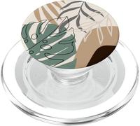 Tropical Botanical Beige Brown Exotic Minimalist Abstract PopSockets PopGrip pour MagSafe