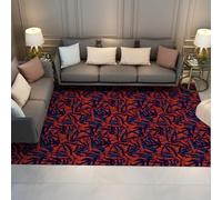 Tropical botanique 180x240cm tapis Large salon carpette moderne abstrait lavable descente de lit for chambre salle a manger Bamboo Leaf motif antiderapant resistant aux taches Foldable Thin Dark