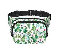 Tropical Cactus Tree Flower Print Sac banane élégant et pratique, réglable, idéal pour les voyages et les activités de plein air, noir, taille unique, noir, En storlek