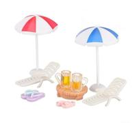Tropical Cake 9 pièces pour mini chaise parapluie Tropical Cake 9 pièces | Parapluie, chaise, table, tasse, tongs, tropicaux pour l'ambiance, fête d'anniversaire, événement luau, thème d'été