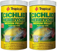 Tropical Cichlid Herbivore Medium Pellet 1000ml / 360g - Nourriture pour cichlidés herbivores (Lot de 2)