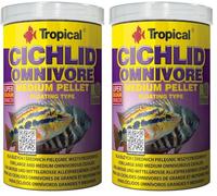 Tropical Cichlid Omnivore Medium Pellet 500ml / 180g - pour Les cichlidés omnivores de Grande et Moyenne Taille (Lot de 2)