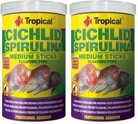 Tropical Cichlid SPIRULINA Medium Sticks 1000ml / 360g - Bâtonnets avec spiruline pour cichlidés herbivores de Taille Moyenne (Lot de 2)