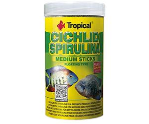 TROPICAL Cichlid SPIRULINA Medium Sticks 250ml / 90g - Bâtonnets avec spiruline pour cichlidés herbivores de Taille Moyenne