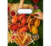 Tropical Feast: Large Lined Notebook 8.5x11 | 100 White Ruled Pages for Notes and Journaling | Scenic Asian Food Culture and Tropical Leaf Cover Design
