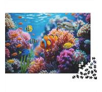 Tropical Fish Puzzles 1000 Pièces Recyclé Papier Coral Reef Puzzle for Garçons et Filles Dès 6 Ans Éducatif Game Défi Amusant Jeu Familial 38x26cm/1000pièces