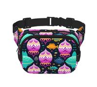 Tropical Fish Sac banane carré double couche avec sangle réglable pour activités de plein air, noir, taille unique, Noir , Taille unique