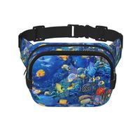 Tropical Fish Sac banane unisexe tendance pour l'entraînement, la course, les voyages et la randonnée, Noir , Taille unique