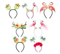 Tropical Flower Headband - Hawaiian Lei Hairband Party Accessory, Floral Wreath | Bandeau élastique coloré avec fleurs artificielles pour costumes de festivals de plage et célébrations d'été