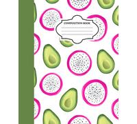 Tropical Fruits dragon fruit and avocados Handmade Art Notebook: A Touch of Paradise in Your Hands: 120 pages lined. Great for study, work, journaling, gift or collection. suitable for all ages