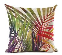 Tropical Green Plant Leaves Fleur Lin Housse de coussin Décoration d'intérieur Nouveau Partagé Durabilité