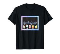 Tropical Hawaï hawaïen Southern Hula Dance Leçon Boisson Mignon Noir Aloha Hibiscus Fleur Océan T-Shirt Graphique avec Valeur