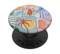 Tropical Heat Beachy Collage PopSockets PopGrip Adhésif