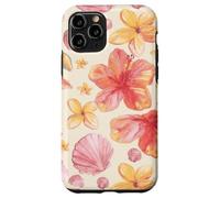 Tropical Hibiscus Seashells Summer Floral Pattern Coque pour iPhone 11 Pro