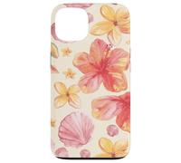 Tropical Hibiscus Seashells Summer Floral Pattern Coque pour iPhone 13