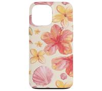 Tropical Hibiscus Seashells Summer Floral Pattern Coque pour iPhone 13 Pro Max