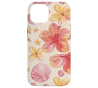 Tropical Hibiscus Seashells Summer Floral Pattern Coque pour iPhone 14