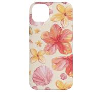 Tropical Hibiscus Seashells Summer Floral Pattern Coque pour iPhone 14 Plus