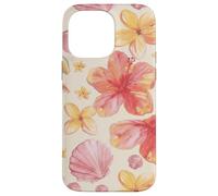 Tropical Hibiscus Seashells Summer Floral Pattern Coque pour iPhone 14 Pro Max