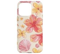 Tropical Hibiscus Seashells Summer Floral Pattern Coque pour iPhone 15 Pro Max