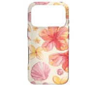 Tropical Hibiscus Seashells Summer Floral Pattern Coque pour iPhone 17 Pro