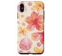 Tropical Hibiscus Seashells Summer Floral Pattern Coque pour iPhone XS Max