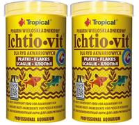 Tropical ICHTIO-VIT 500ml / 100g - Nourriture Multi-ingrédients pour Poisson d'aquarium en Flocons (Lot de 2)