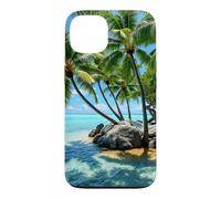 Tropical Island Hamac Palm Paradise Beach Landscape Coque pour iPhone 13
