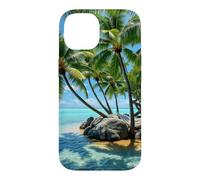 Tropical Island Hamac Palm Paradise Beach Landscape Coque pour iPhone 14
