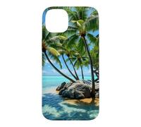 Tropical Island Hamac Palm Paradise Beach Landscape Coque pour iPhone 14 Plus