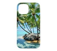 Tropical Island Hamac Palm Paradise Beach Landscape Coque pour iPhone 15