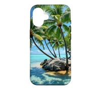 Tropical Island Hamac Palm Paradise Beach Landscape Coque pour iPhone 16