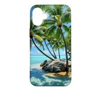 Tropical Island Hamac Palm Paradise Beach Landscape Coque pour iPhone 16 Plus